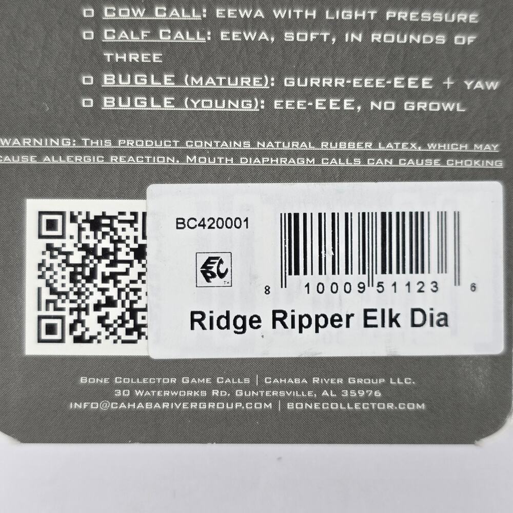 Elk Calling Diaghram Mouth Calls Bone Collector Ridge Ripper Double Reed Bugling - Picture 6 of 6